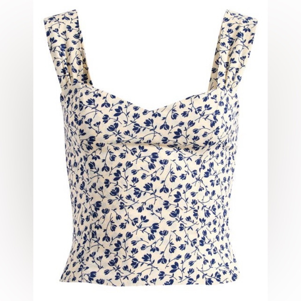 Reformation Hester Crepe Tank Top in Mykonos